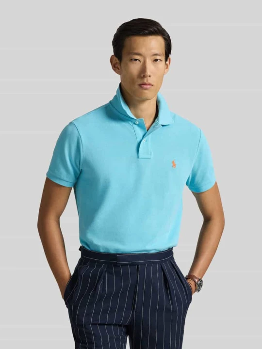 Zdjęcie produktu Koszulka polo z czystej bawełny o kroju slim fit Polo Ralph Lauren Turkusowy
