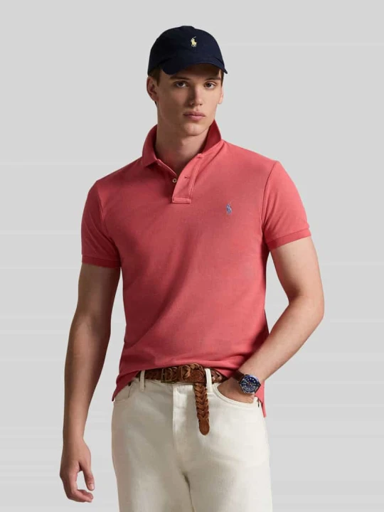 Zdjęcie produktu Koszulka polo z czystej bawełny o kroju slim fit Polo Ralph Lauren Brudnoróżowy