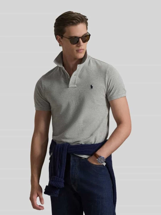 Zdjęcie produktu Koszulka polo o kroju slim fit z czystej bawełny Polo Ralph Lauren Jasnoszary