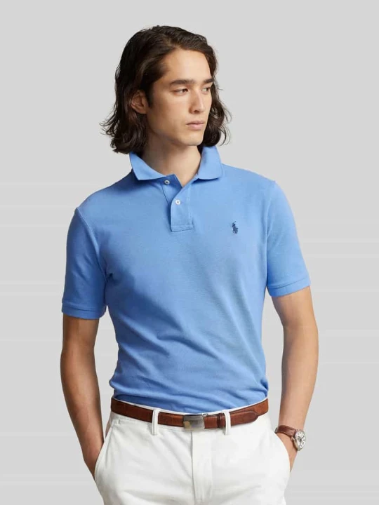 Zdjęcie produktu Koszulka polo o kroju slim fit z czystej bawełny Polo Ralph Lauren Błękitny