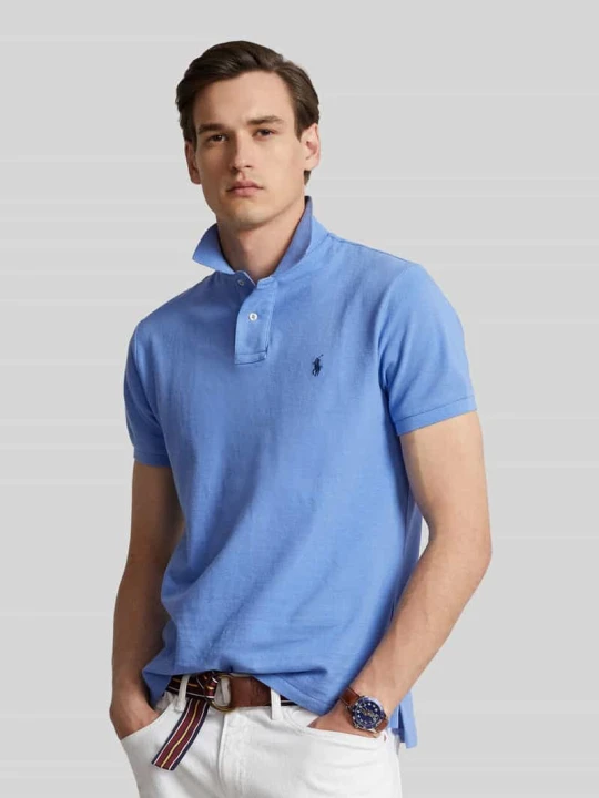 Zdjęcie produktu Koszulka polo o kroju slim fit z czystej bawełny Polo Ralph Lauren Błękitny