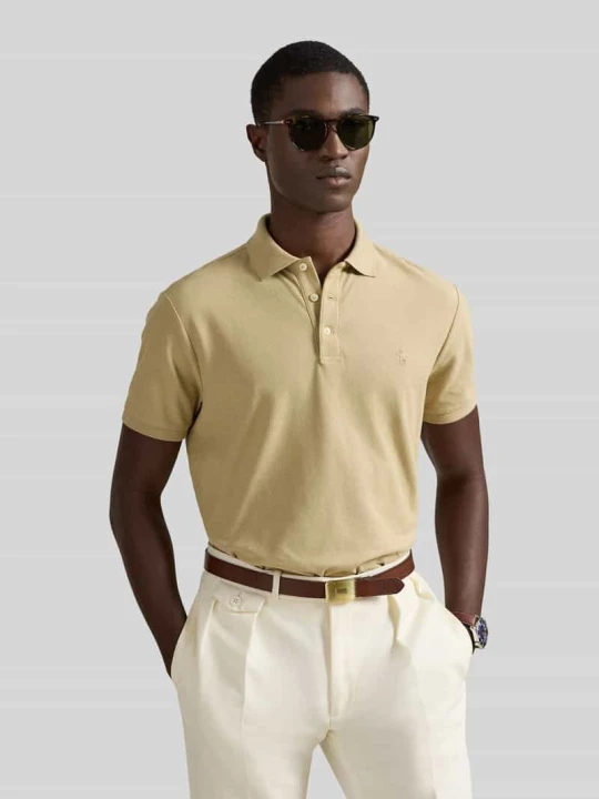 Zdjęcie produktu Koszulka polo o kroju slim fit z czystej bawełny Polo Ralph Lauren Beżowy