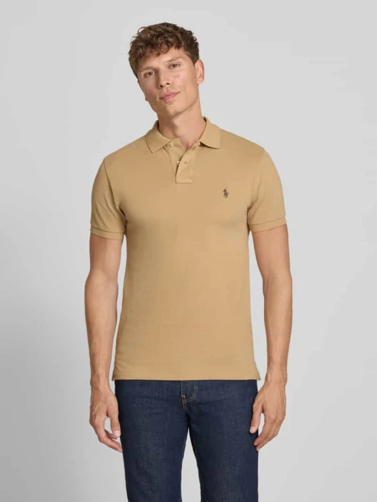 Zdjęcie produktu Koszulka polo o kroju slim fit z czystej bawełny Polo Ralph Lauren Orzechowy