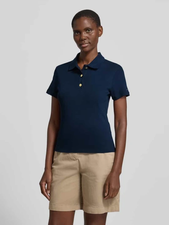 Zdjęcie produktu Koszulka polo o kroju slim fit z czystej bawełny Tommy Hilfiger Granatowy