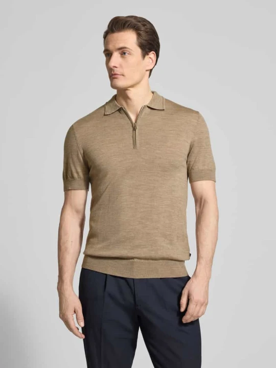 Zdjęcie produktu Koszulka polo o kroju slim fit z czystej wełny Matinique Khaki