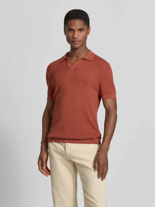Zdjęcie produktu Koszulka polo o kroju slim fit z dekoltem w serek model 'Braian' Drykorn