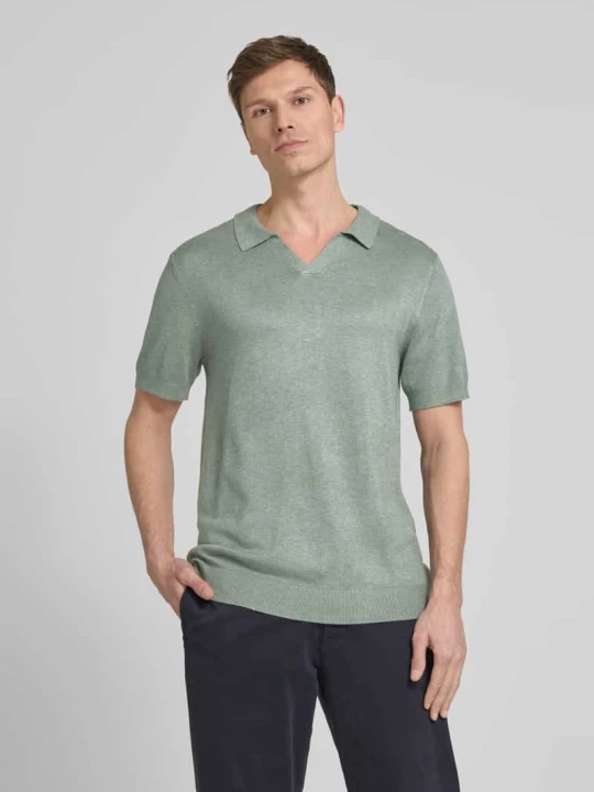 Zdjęcie produktu koszulka polo o kroju slim fit z dekoltem w serek model 'vero' lindbergh Zielony