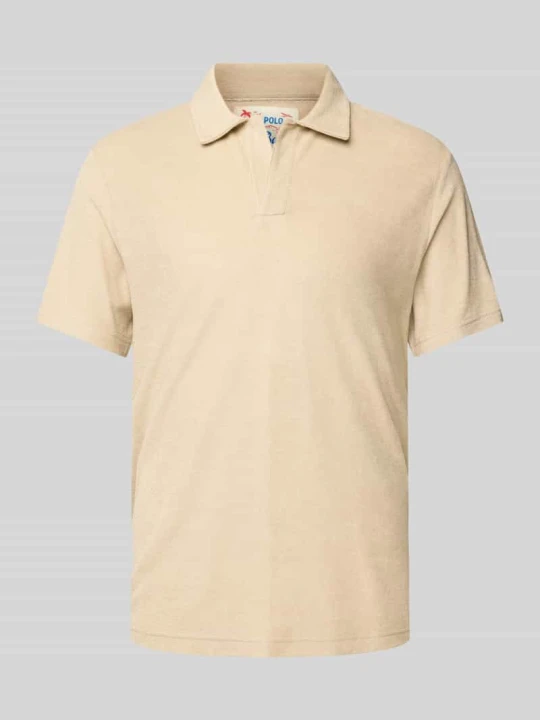 Zdjęcie produktu Koszulka polo o kroju slim fit z dekoltem w serek model ‘JEREMY - TERRY’ MC2 Saint Barth Beżowy