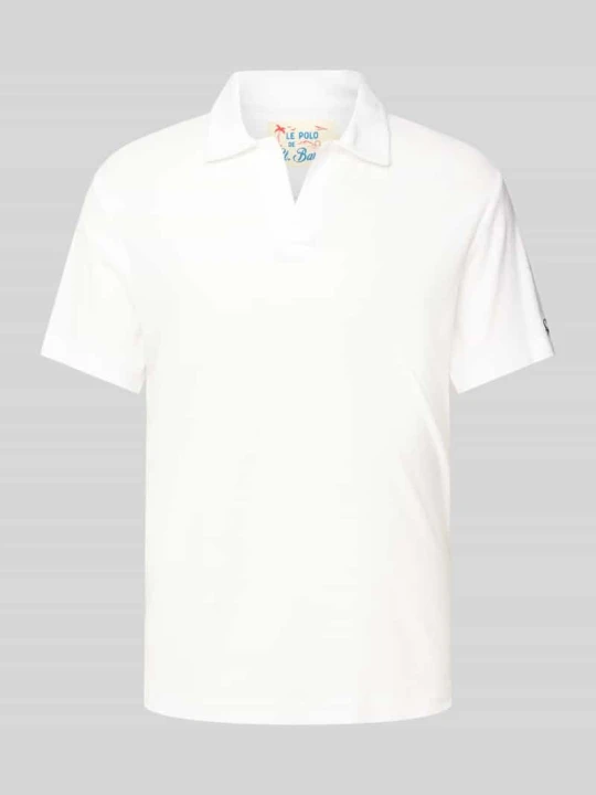 Zdjęcie produktu Koszulka polo o kroju slim fit z dekoltem w serek model ‘JEREMY - TERRY’ MC2 Saint Barth Biały