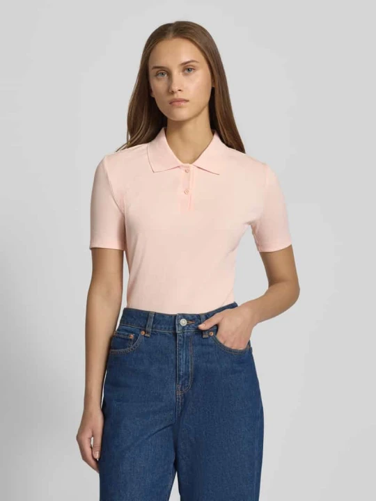 Zdjęcie produktu Koszulka polo o kroju slim fit z detalem z logo Calvin Klein Jeans Jasnoróżowy