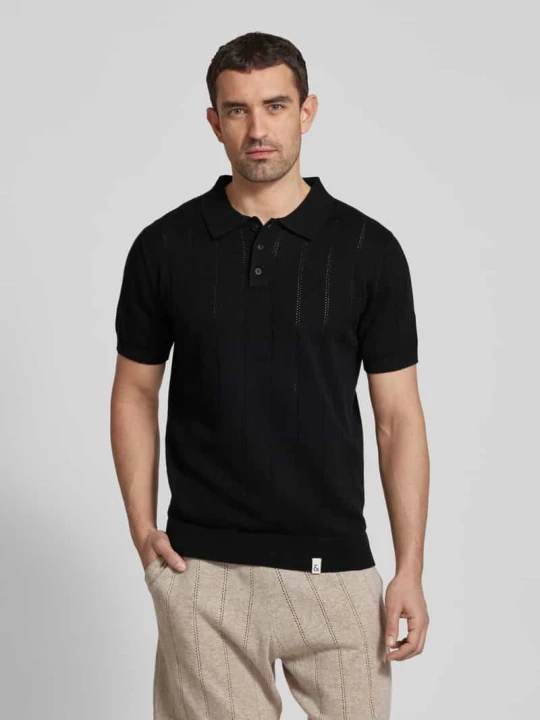Zdjęcie produktu Koszulka polo o kroju slim fit z detalem z logo Colours & Sons Czarny