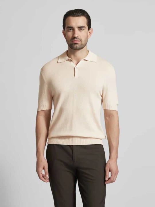 Zdjęcie produktu Koszulka polo o kroju slim fit z dodatkiem kaszmiru FTC Cashmere Beżowy