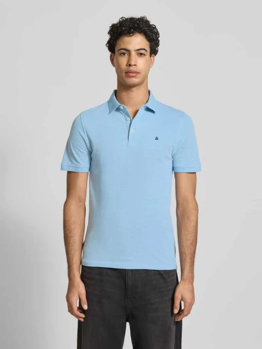 Zdjęcie produktu Koszulka polo o kroju slim fit z dodatkiem wiskozy Model 'Paulos' Jack&Jones Jasnoniebieski
