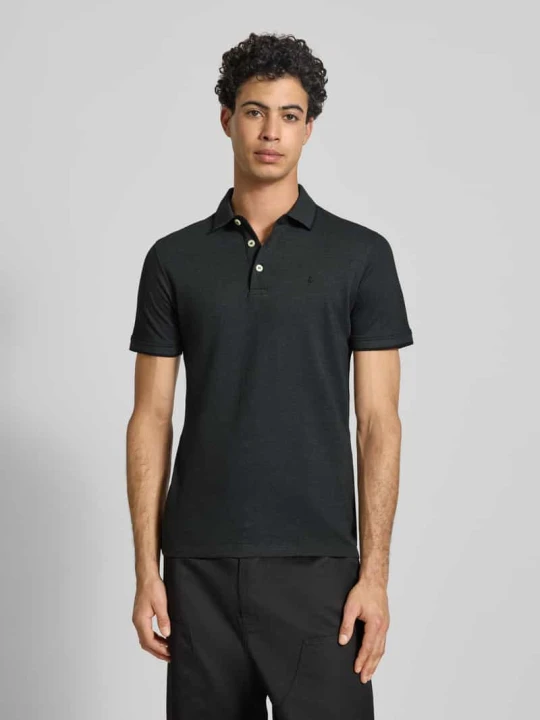 Zdjęcie produktu Koszulka polo o kroju slim fit z dodatkiem wiskozy Model 'Paulos' Jack&Jones Ciemnoszary melanż