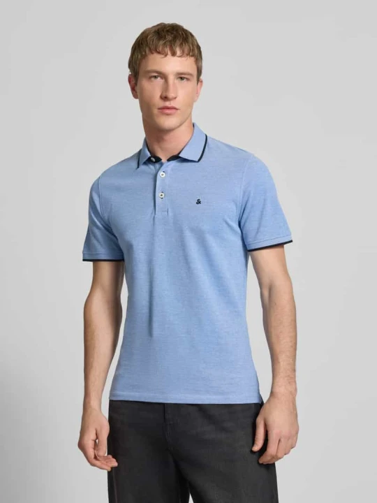 Zdjęcie produktu Koszulka polo o kroju slim fit z dodatkiem wiskozy Model 'Paulos' Jack&Jones Królewski niebieski