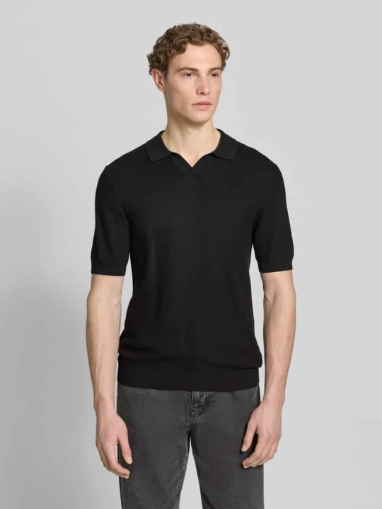 Zdjęcie produktu Koszulka polo o kroju slim fit z dodatkiem wiskozy Roy Robson Czarny