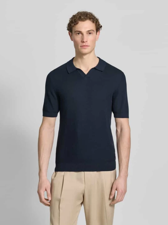 Zdjęcie produktu Koszulka polo o kroju slim fit z dodatkiem wiskozy Roy Robson Granatowy