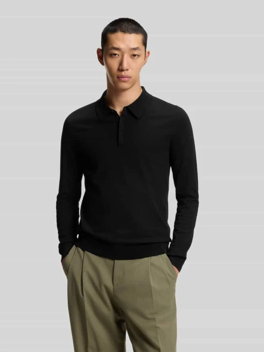 Zdjęcie produktu Slim Fit dzianinowa koszulka polo z mieszanki wiskozy model 'SAN PIPPO-CV' Hugo Czarny