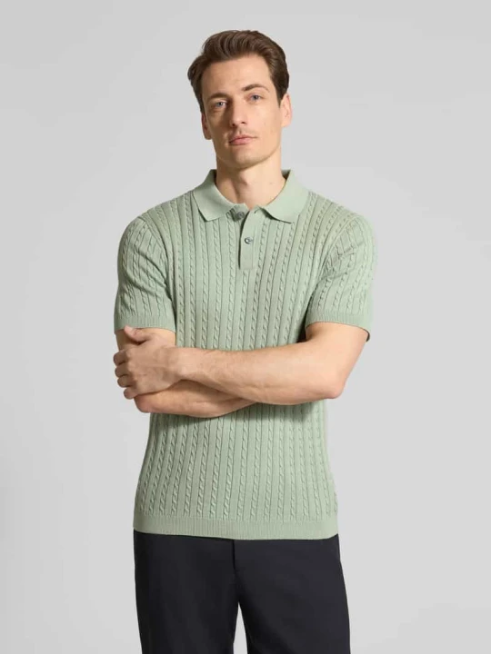 Zdjęcie produktu Koszulka polo o kroju slim fit o wyglądzie dzianiny Christian Berg Oliwkowy