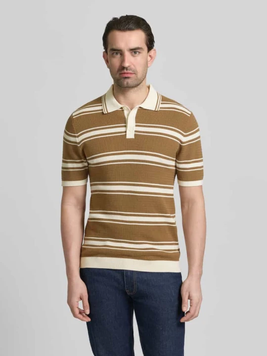 Zdjęcie produktu Koszulka polo o kroju slim fit o wyglądzie dzianiny MCNEAL Jasnobrązowy