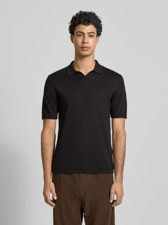 Zdjęcie produktu Koszulka polo o kroju slim fit w dzianinowym wyglądzie model 'Kane' Jack&Jones Czarny