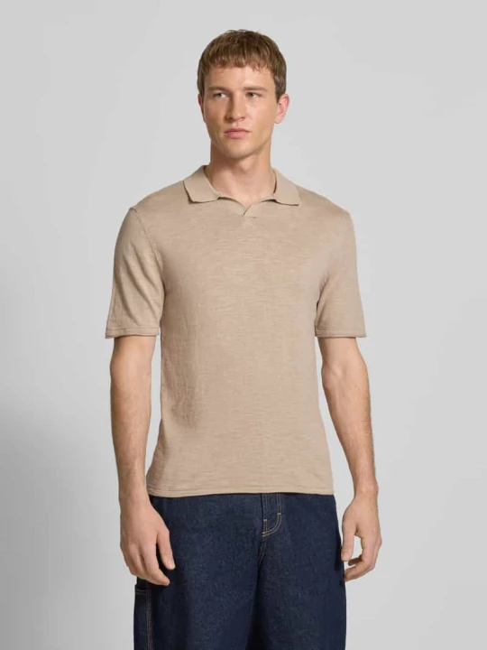 Zdjęcie produktu Koszulka polo o kroju slim fit w dzianinowym wyglądzie model 'Kane' Jack&Jones Piaskowy