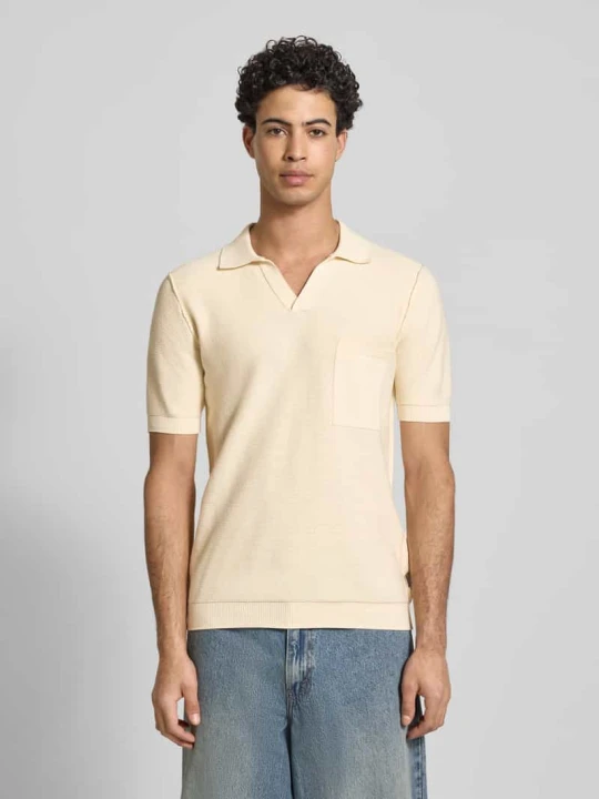Zdjęcie produktu Koszulka polo o kroju slim fit o wyglądzie dzianiny Replay Beżowy
