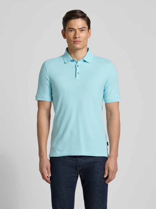 Zdjęcie produktu Koszulka polo o kroju slim fit z fakturowanym wzorem Bugatti Morski