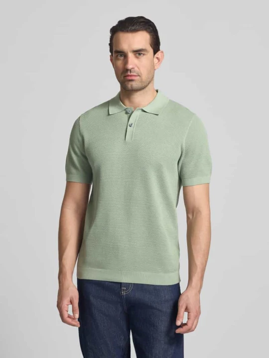 Zdjęcie produktu Koszulka polo o kroju slim fit z fakturowanym wzorem Christian Berg Oliwkowy
