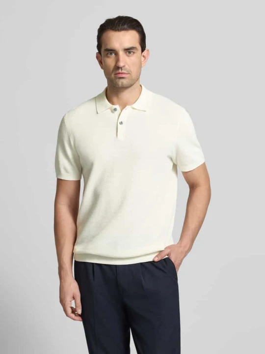 Zdjęcie produktu Koszulka polo o kroju slim fit z fakturowanym wzorem Christian Berg Złamany biały