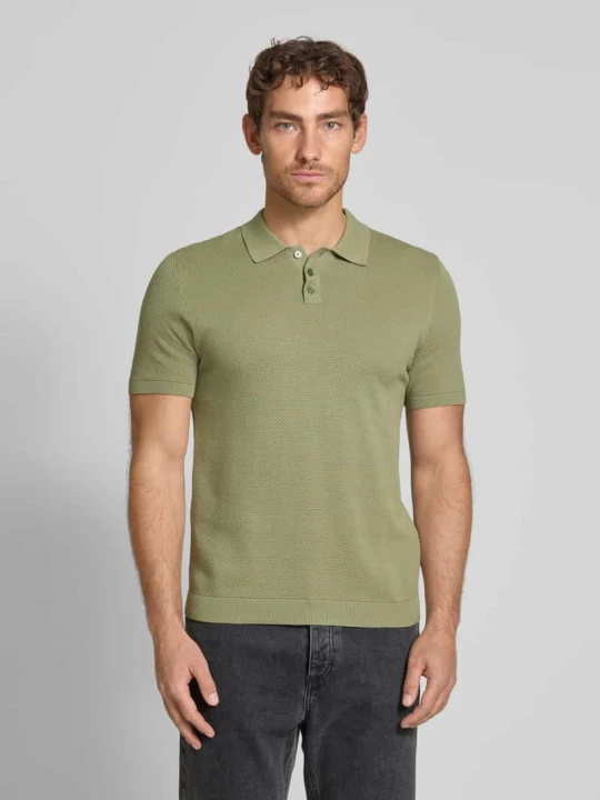 Zdjęcie produktu Koszulka polo o kroju slim fit z fakturowanym wzorem model ‘TRITON’ Drykorn Błotnisty