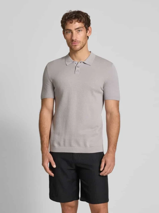 Zdjęcie produktu Koszulka polo o kroju slim fit z fakturowanym wzorem model ‘TRITON’ Drykorn Kamienny