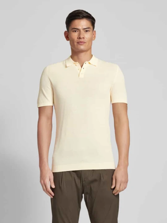 Zdjęcie produktu Koszulka polo o kroju slim fit z fakturowanym wzorem model ‘Triton’ Drykorn Złamany biały