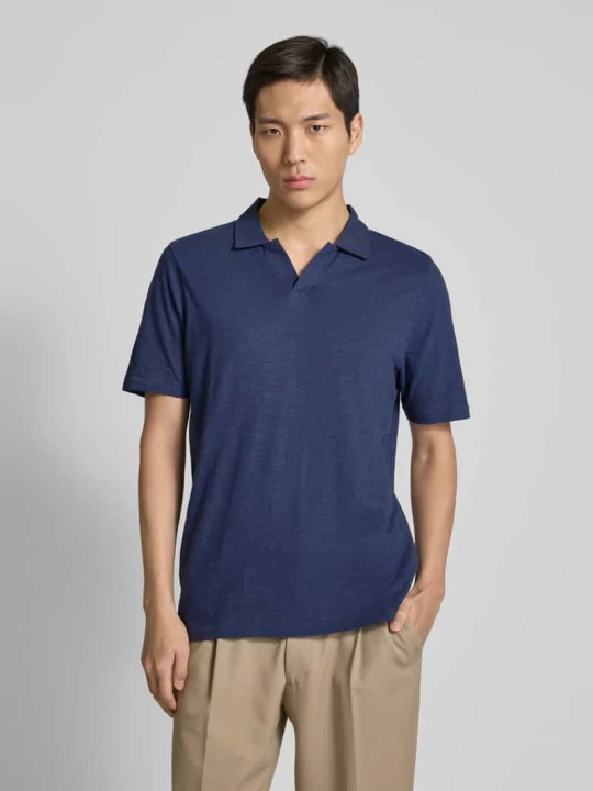 Zdjęcie produktu Koszulka polo o kroju slim fit z kołnierzem z połami Colours & Sons Granatowy