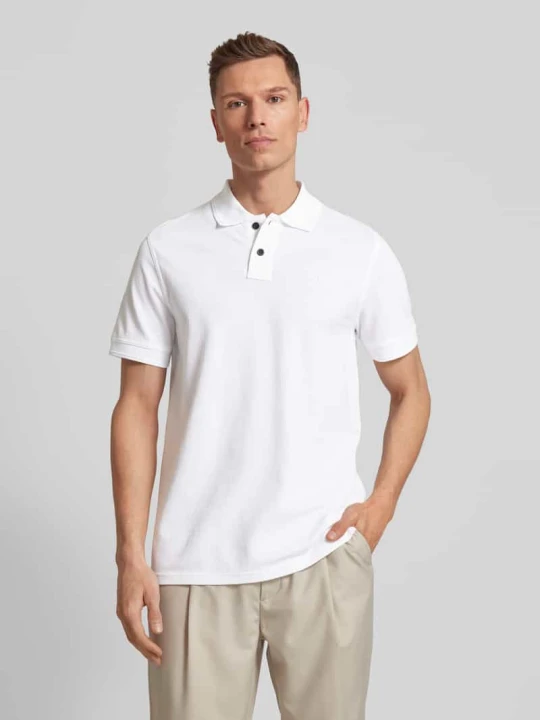 Zdjęcie produktu Koszulka polo o kroju slim fit z krótką listwą guzikową model ‘Prime’ Boss Biały