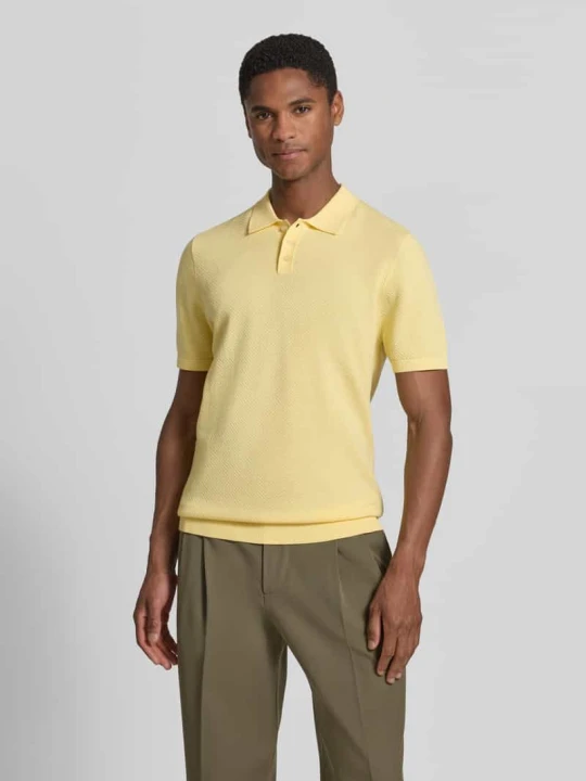 Zdjęcie produktu Koszulka polo o kroju slim fit z krótką listwą guzikową model 'TRITON' Drykorn Żółty