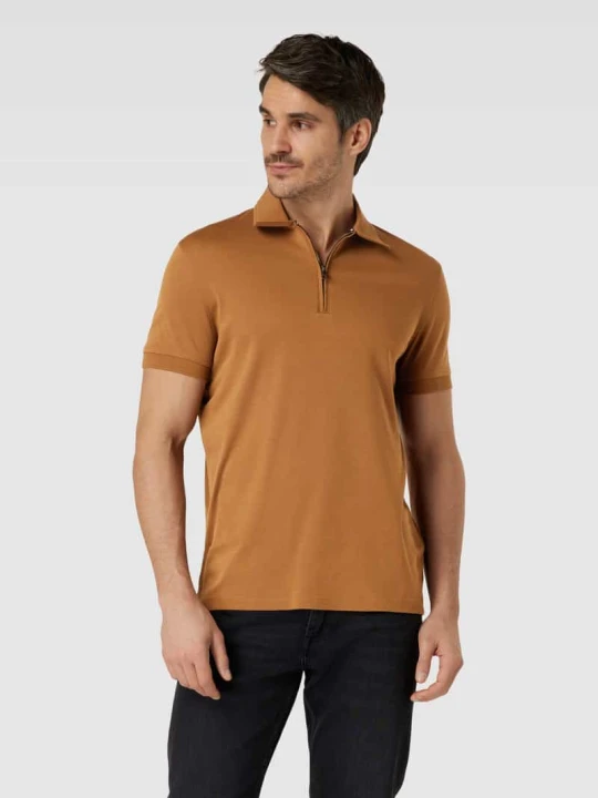 Zdjęcie produktu Koszulka polo o kroju slim fit z krótkim zamkiem błyskawicznym Tommy Hilfiger Khaki