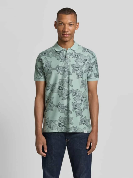 Zdjęcie produktu Koszulka polo o kroju slim fit z kwiatowym nadrukiem allover Lerros Limonkowy