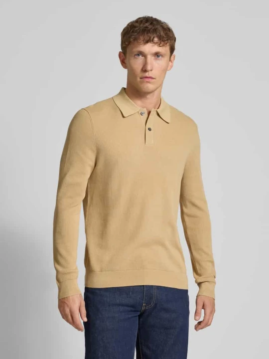 Zdjęcie produktu Koszulka polo o kroju slim fit z listwą guzikową Christian Berg Piaskowy