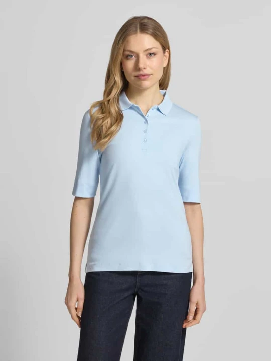 Zdjęcie produktu Koszulka polo o kroju slim fit z listwą guzikową i rękawem o dł. 1 / 2 Christian Berg Jasnoniebieski