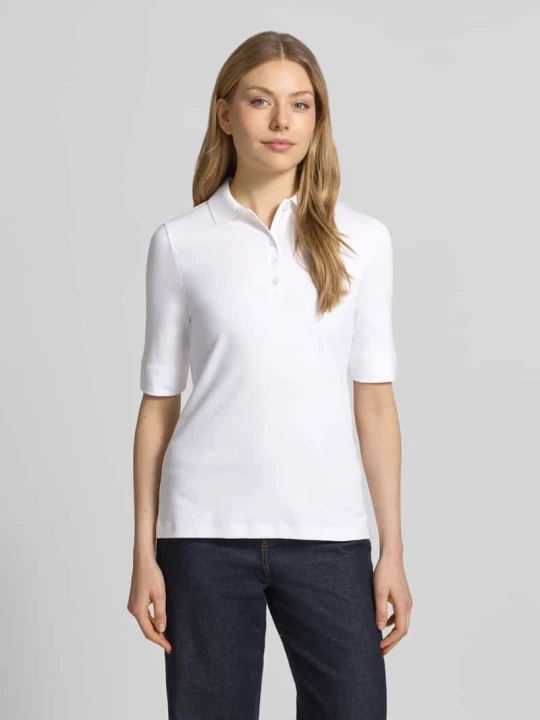 Zdjęcie produktu Koszulka polo o kroju slim fit z listwą guzikową i rękawem o dł. 1 / 2 Christian Berg Biały