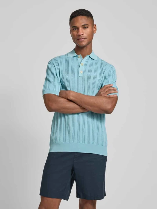 Zdjęcie produktu Koszulka polo o kroju slim fit z listwą guzikową Manuel Ritz Morski