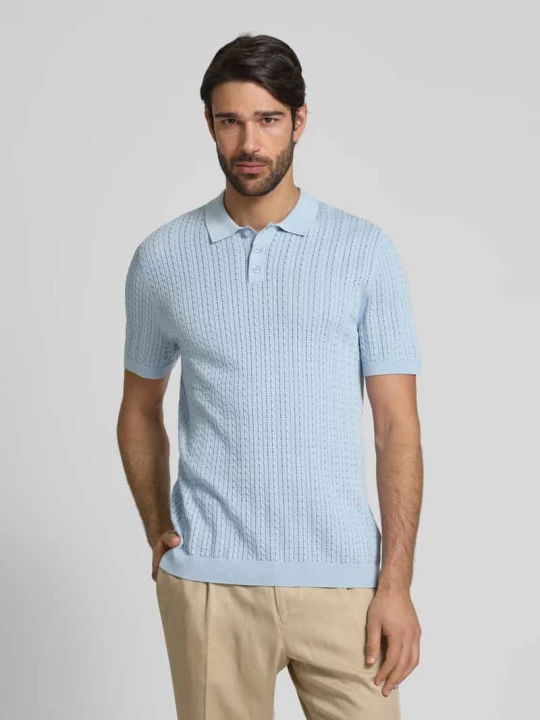 Zdjęcie produktu Koszulka polo o kroju slim fit z listwą guzikową model ‘TRITON’ Drykorn Jasnoniebieski