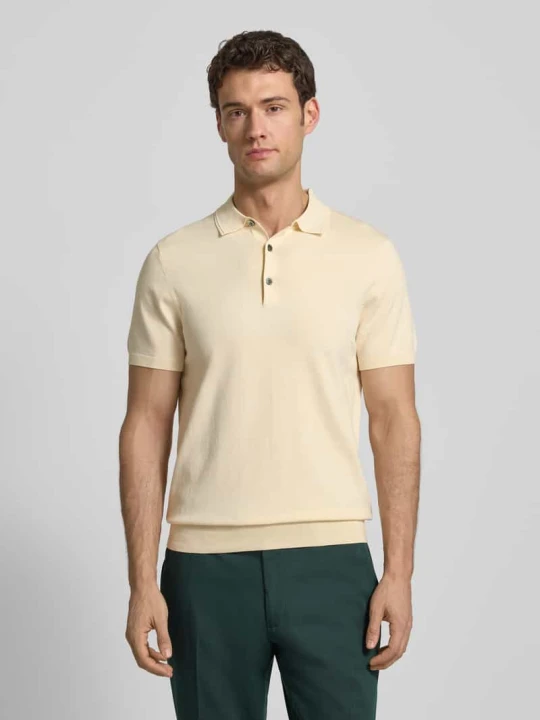 Zdjęcie produktu Koszulka polo o kroju slim fit z mieszanki lyocellu z dodatkiem jedwabiu Profuomo Złamany biały