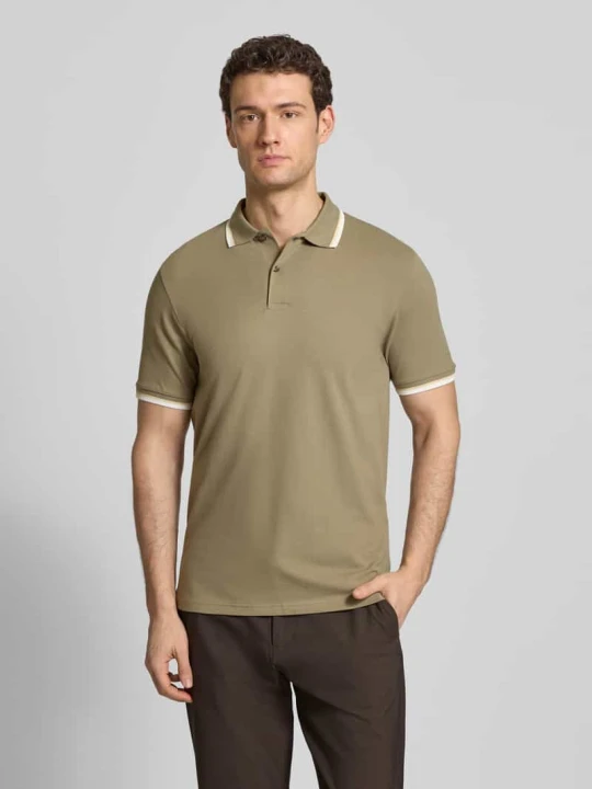 Zdjęcie produktu Koszulka polo o kroju slim fit z Mieszanka bawełny ekologicznej Model 'SLIM ATLAS SPORT' Selected Homme Oliwkowy