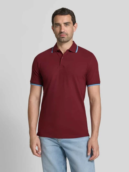 Zdjęcie produktu Koszulka polo o kroju slim fit z mieszanka bawełny model 'ATLAS' Selected Homme Bordowy