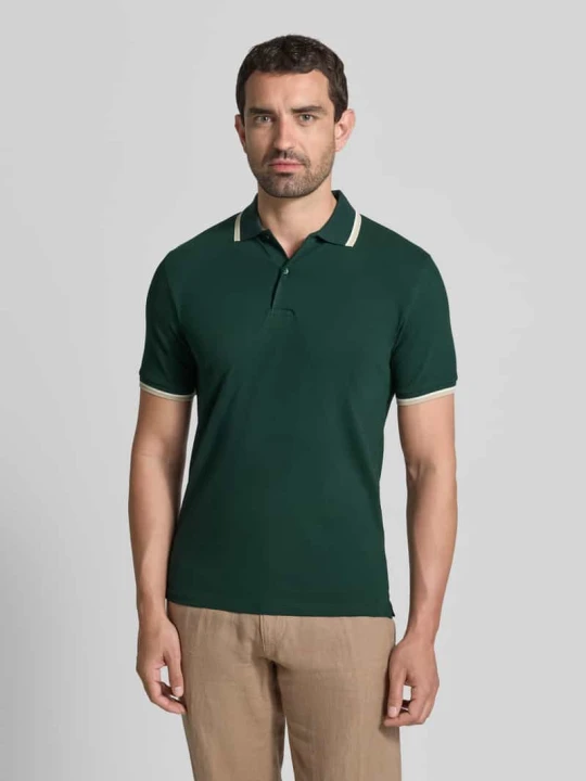 Zdjęcie produktu Koszulka polo o kroju slim fit z mieszanka bawełny model 'ATLAS' Selected Ciemnozielony