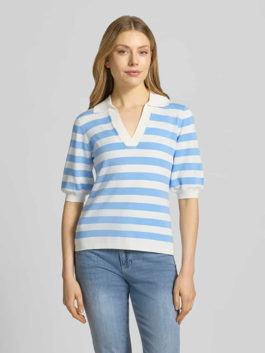 Zdjęcie produktu Koszulka polo o kroju slim fit z mieszanka wiskozy model 'Morla' B.Young Jasnoniebieski