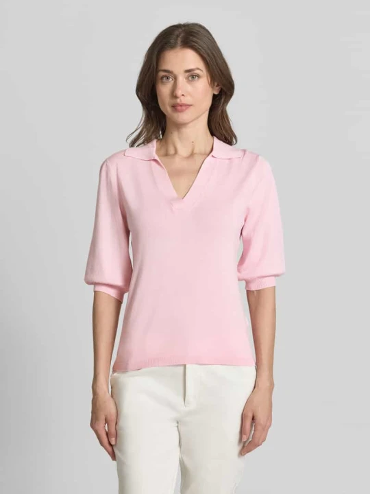 Zdjęcie produktu Koszulka polo o kroju slim fit z mieszanka wiskozy model 'Morla' B.Young Jasnoróżowy