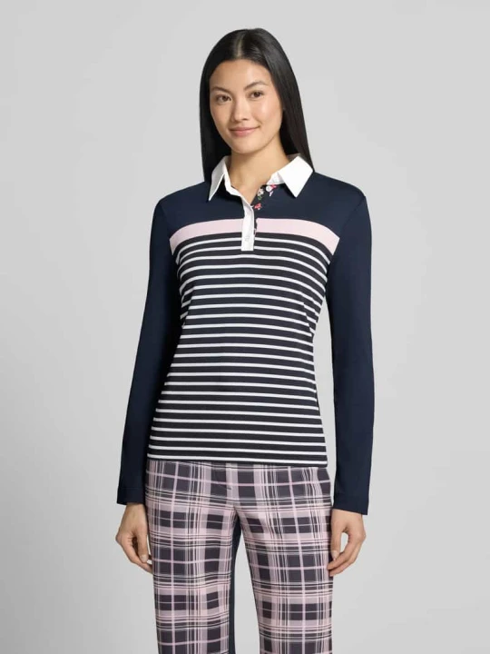 Zdjęcie produktu Koszulka polo o kroju slim fit z mieszanki bawełny Marc Cain Granatowy